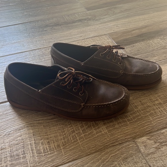 L.L. Bean Brown Leather Boat Shoe Men’s 9.5 - Picture 2 of 5